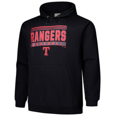 Texas Rangers Stack Fleece Pullover Hoodie Black