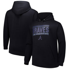Atlanta Braves Stack Fleece Pullover Hoodie Black