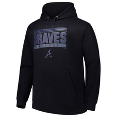 Atlanta Braves Stack Fleece Pullover Hoodie Black