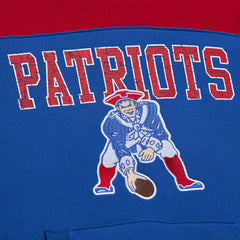 New England Patriots Off Field Vintage Logo Short Sleeve Pullover Hoodie - Royal discount