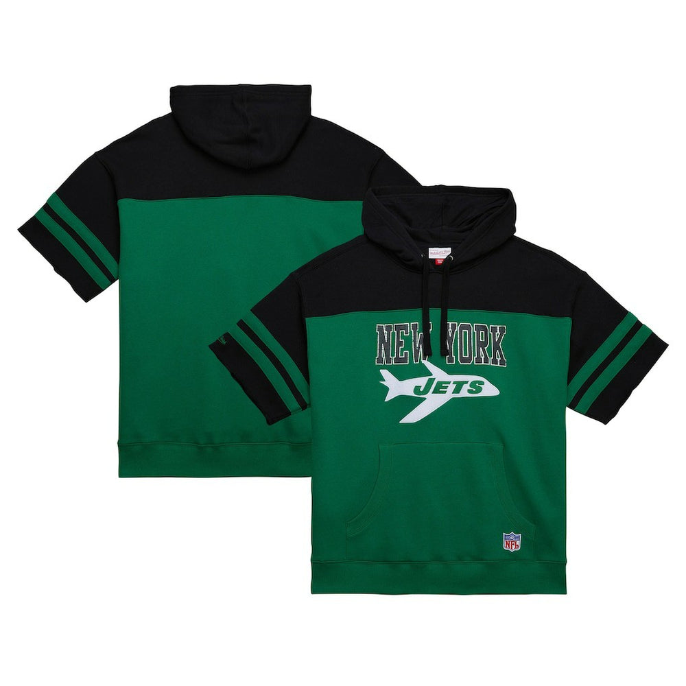 New York Jets Off Field Vintage Logo Short Sleeve Pullover Hoodie - Kelly Green sale