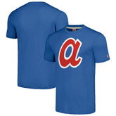 Atlanta Braves Homage Cooperstown Collection Hand-Drawn Logo Tri-Blend T-Shirt Royal