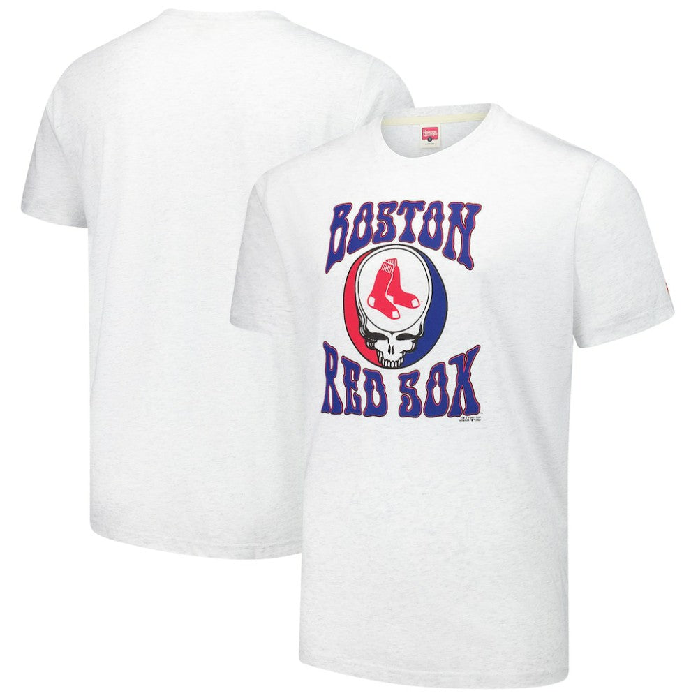 Boston Red Sox Homage Grateful Dead Tri-Blend T-Shirt Ash