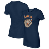 Houston Astros Tiny Turnip Women's Butterfly Glove T-Shirt Navy