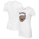 Houston Astros Tiny Turnip Women's Butterfly Glove T-Shirt White