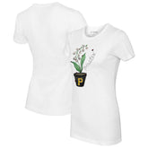 Pittsburgh Pirates Tiny Turnip Women's Lilies and Ladybugs T-Shirt White