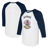 Houston Astros Tiny Turnip Unisex Mermaid 3/4-Sleeve Raglan T-Shirt White/Navy
