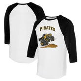 Pittsburgh Pirates Tiny Turnip Unisex Monster Truck 3/4-Sleeve Raglan T-Shirt White/Black