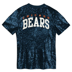 Chicago Bears Girls Youth Wordmark Sequin V-Neck Top - Navy online