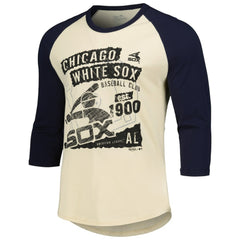 Chicago White Sox Majestic Threads Raglan 3/4-Sleeve T-Shirt Cream/Navy