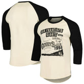 San Francisco Giants Majestic Threads Raglan 3/4-Sleeve T-Shirt Cream/Black
