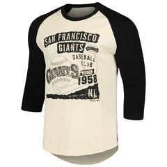 San Francisco Giants Majestic Threads Raglan 3/4-Sleeve T-Shirt Cream/Black