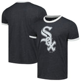 Chicago White Sox Majestic Threads Ringer Tri-Blend T-Shirt Black