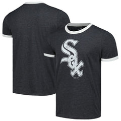 Chicago White Sox Majestic Threads Ringer Tri-Blend T-Shirt Black