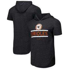 Baltimore Orioles Majestic Threads Tri-Blend Hoodie T-Shirt Black
