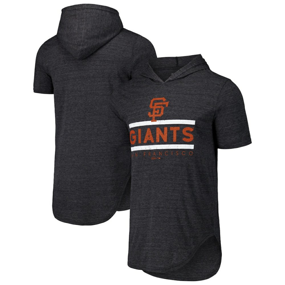 San Francisco Giants Majestic Threads Tri-Blend Hoodie T-Shirt Black