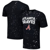 Atlanta Braves Majestic Threads Splatter T-Shirt Black/White