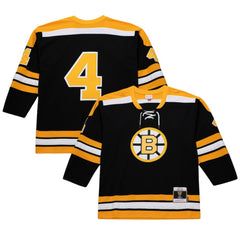 Bobby Orr Boston Bruins Mitchell & Ness Big & Tall 1971/72 Blue Line 2.0 Jersey - Black Jerseys