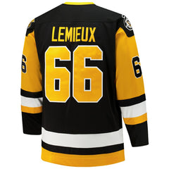 Mario Lemieux Pittsburgh Penguins Mitchell & Ness Big & Tall 1991/92 Blue Line 2.0 Jersey - Black Jerseys