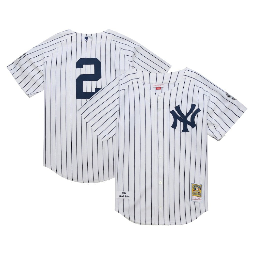 Derek Jeter New York Yankees 2014 Cooperstown Collection Authentic Throwback Jersey White