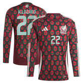 Hirving Lozano Mexico National Team 2024 Home Replica Player Long Sleeve Jersey - Burgundy discount
