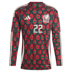 Hirving Lozano Mexico National Team 2024 Home Replica Player Long Sleeve Jersey - Burgundy discount