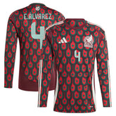 Edson Alvarez Mexico National Team 2024 Home Replica Player Long Sleeve Jersey - Burgundy discount