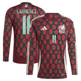 Santiago Giménez Mexico National Team 2024 Home Replica Player Long Sleeve Jersey - Burgundy outlet