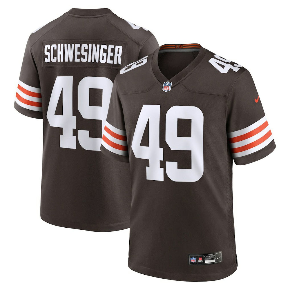 Carson Schwesinger Cleveland Browns 2025 NFL Draft Game Jersey - Brown sale