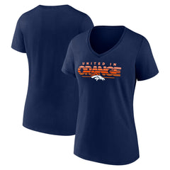 Denver Broncos Women's Defensive Stand V-Neck T-Shirt - Navy outlet