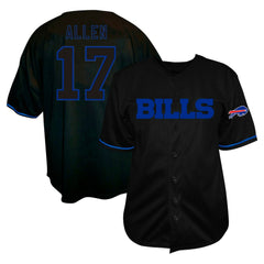 Josh Allen Buffalo Bills Big & Tall Baseball Button-Up Shirt - Black for sale