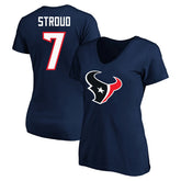 C.J. Stroud Houston Texans Women's Plus Size Fair Catch Name & Number Scoop Neck T-Shirt - Navy discount