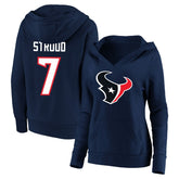 C.J. Stroud Houston Texans Women's Plus Size Player Name & Number V-Neck Pullover Hoodie - Navy online