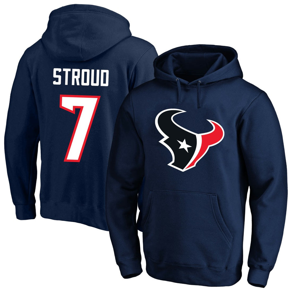 C.J. Stroud Houston Texans Big & Tall Name & Number Fleece Pullover Hoodie - Navy cheap