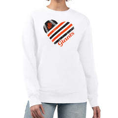 San Francisco Giants G-III 4Her by Carl Banks Women's Heart Logo Fleece Pullover Sweatshirt White