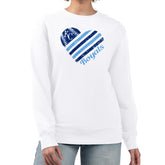 Kansas City Royals G-III 4Her by Carl Banks Women's Heart Logo Fleece Pullover Sweatshirt White