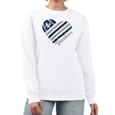New York Yankees G-III 4Her by Carl Banks Women's Heart Logo Fleece Pullover Sweatshirt White