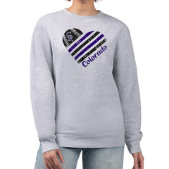 Colorado Rockies G-III 4Her by Carl Banks Women's Heart Logo Fleece Pullover Sweatshirt Heather Gray