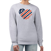 Detroit Tigers G-III 4Her by Carl Banks Women's Heart Logo Fleece Pullover Sweatshirt Heather Gray