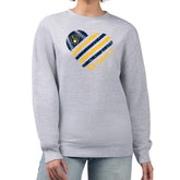 Milwaukee Brewers G-III 4Her by Carl Banks Women's Heart Logo Fleece Pullover Sweatshirt Heather Gray