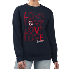 Washington Nationals G-III 4Her by Carl Banks Women's Love Team Logo Fleece Pullover Sweatshirt Navy