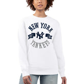 New York Yankees G-III 4Her by Carl Banks Women's Team Logo Fleece Pullover Sweatshirt White