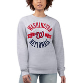Washington Nationals G-III 4Her by Carl Banks Women's Team Logo Fleece Pullover Sweatshirt Heather Gray