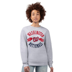 Washington Nationals G-III 4Her by Carl Banks Women's Team Logo Fleece Pullover Sweatshirt Heather Gray