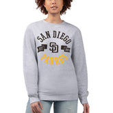San Diego Padres G-III 4Her by Carl Banks Women's Team Logo Fleece Pullover Sweatshirt Heather Gray