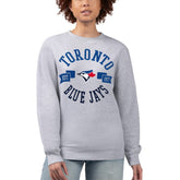 Toronto Blue Jays G-III 4Her by Carl Banks Women's Team Logo Fleece Pullover Sweatshirt Heather Gray