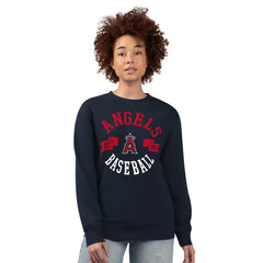 Los Angeles Angels G-III 4Her by Carl Banks Women's Team Logo Fleece Pullover Sweatshirt Navy
