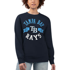 Tampa Bay Rays G-III 4Her by Carl Banks Women's Team Logo Fleece Pullover Sweatshirt Navy