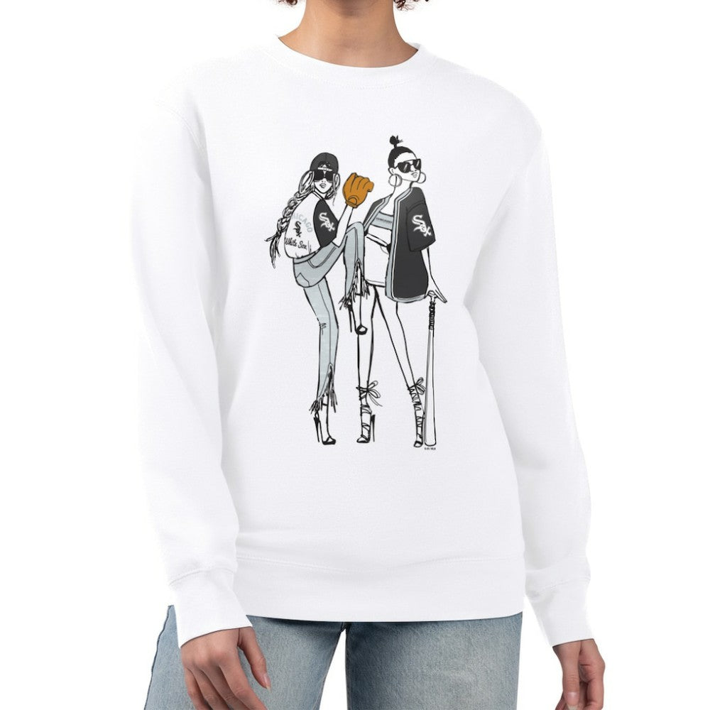 Chicago White Sox G-III 4Her by Carl Banks Women's Baseball Girls Fleece Pullover Sweatshirt White