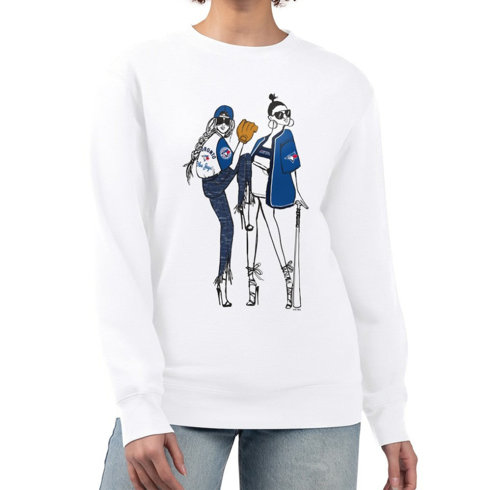 Toronto Blue Jays G-III 4Her by Carl Banks Women's Baseball Girls Fleece Pullover Sweatshirt White